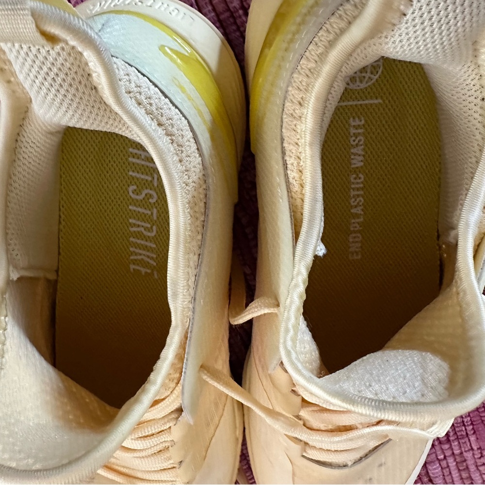 Yellow and Cream Athletic Shoes